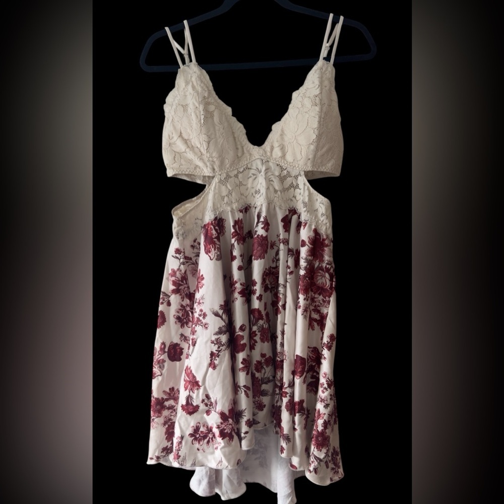 Joy Folie Women’s Floral Lace Babydoll Dress Size M | Boho Sleeveles